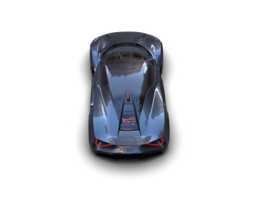 Beyaz arka planda izole edilmiş 3D kamuflaj spor araba çizimi