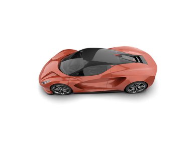 Beyaz arka planda izole edilmiş 3D kamuflaj spor araba çizimi