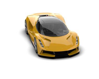 Beyaz arka planda izole edilmiş 3D kamuflaj spor araba çizimi