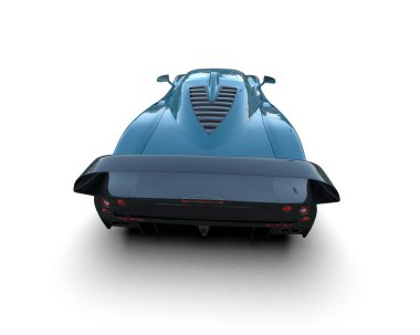 Beyaz arka planda modern yarış arabası. 3d illüstrasyon