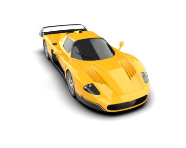 Beyaz arka planda modern spor araba. 3d illüstrasyon