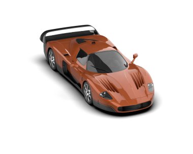Beyaz arka planda modern spor araba. 3d illüstrasyon