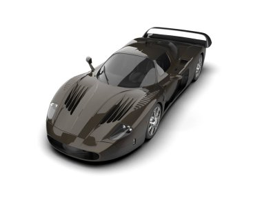 Beyaz arka planda modern spor araba. 3d illüstrasyon