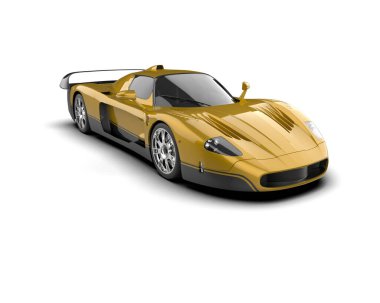 Beyaz arka planda modern spor araba. 3d illüstrasyon