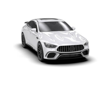 Beyaz arka planda modern spor araba. 3d illüstrasyon