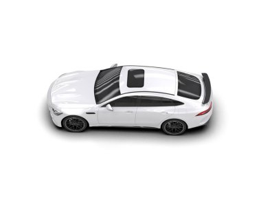 Beyaz arka planda modern spor araba. 3d illüstrasyon