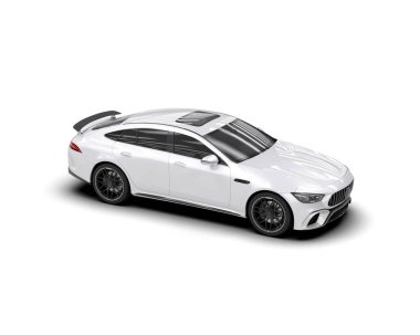 Beyaz arka planda modern spor araba. 3d illüstrasyon