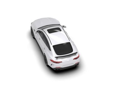 Beyaz arka planda modern spor araba. 3d illüstrasyon