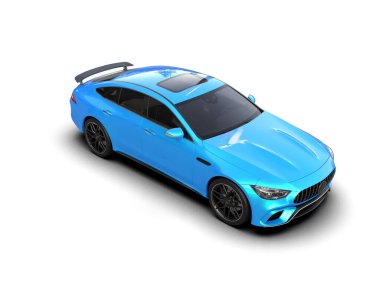 modern spor araba beyaz arka planda izole