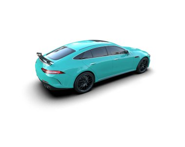 modern spor araba beyaz arka planda izole