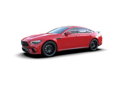 modern spor araba beyaz arka planda izole