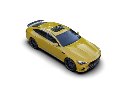 modern spor araba beyaz arka planda izole