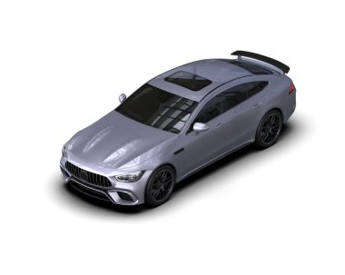 modern spor araba beyaz arka planda izole