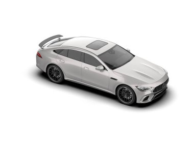 modern spor araba beyaz arka planda izole