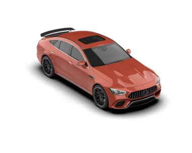 modern spor araba beyaz arka planda izole