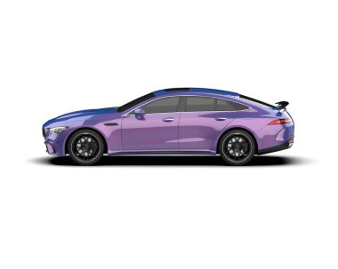 modern spor araba beyaz arka planda izole