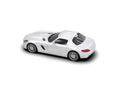 modern spor araba beyaz arka planda izole