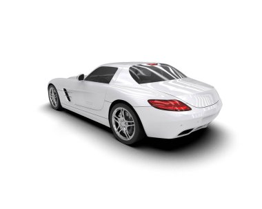 modern spor araba beyaz arka planda izole