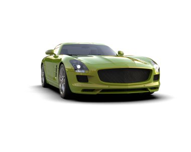 modern spor araba beyaz arka planda izole