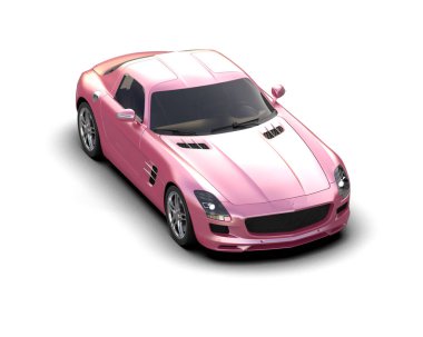 modern spor araba beyaz arka planda izole