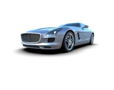 Beyaz arka planda lüks spor araba