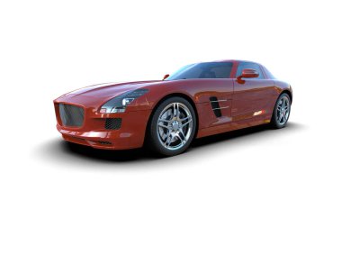 Beyaz arka planda lüks spor araba