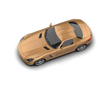 3D görüntüleme, modern spor araba beyaz arka planda izole edildi 
