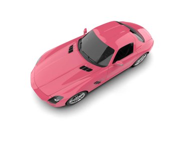 3D görüntüleme, modern spor araba beyaz arka planda izole edildi 