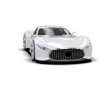 3D görüntüleme, modern spor araba beyaz arka planda izole edildi 