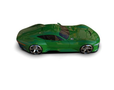 3D görüntüleme, modern spor araba beyaz arka planda izole edildi 
