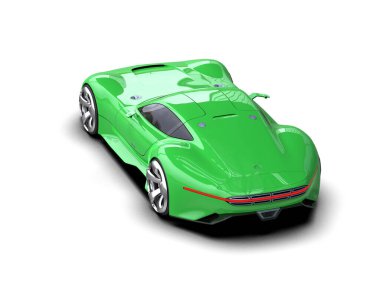 3D görüntüleme, modern spor araba beyaz arka planda izole edildi 