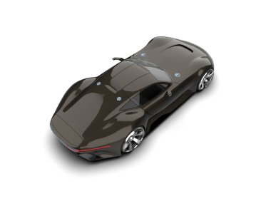 Beyaz zemin üzerinde izole edilmiş 3D resimleme spor araba