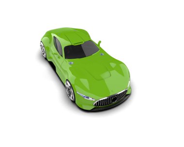 Beyaz zemin üzerinde izole edilmiş 3D resimleme spor araba