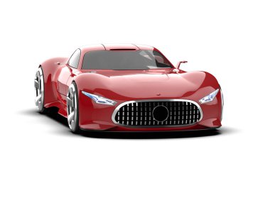 Beyaz zemin üzerinde izole edilmiş 3D resimleme spor araba