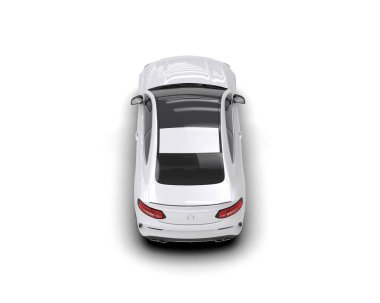 Beyaz zemin üzerinde izole edilmiş 3D resimleme spor araba