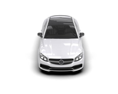 Beyaz zemin üzerinde izole edilmiş 3D resimleme spor araba