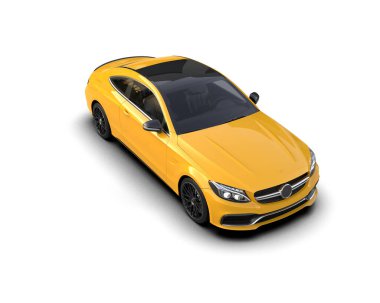 Beyaz zemin üzerinde izole edilmiş 3D resimleme spor araba