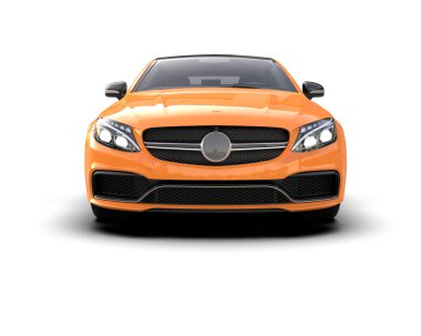 Beyaz zemin üzerinde izole edilmiş 3D resimleme spor araba