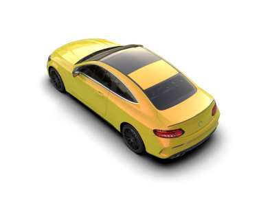 Beyaz zemin üzerinde izole edilmiş 3D resimleme spor araba