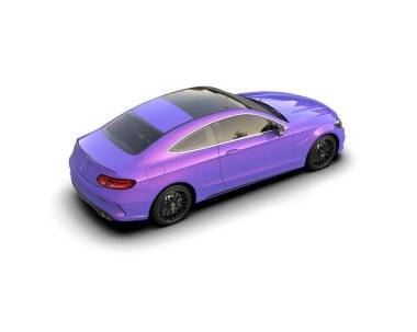 Beyaz zemin üzerinde izole edilmiş 3D resimleme spor araba