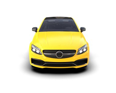 Beyaz zemin üzerinde izole edilmiş 3D resimleme spor araba