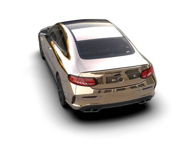 Beyaz zemin üzerinde izole edilmiş 3D resimleme spor araba