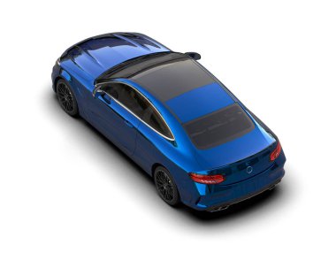 Beyaz zemin üzerinde izole edilmiş 3D resimleme spor araba