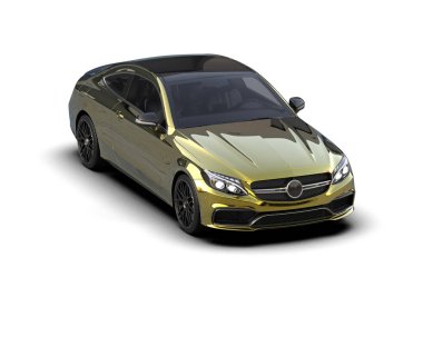 Beyaz zemin üzerinde izole edilmiş 3D resimleme spor araba