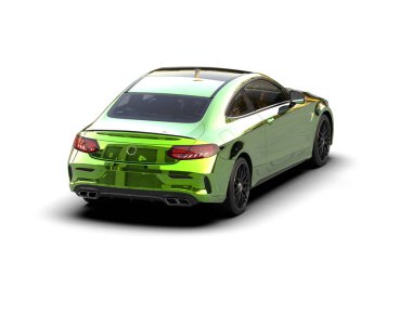 Beyaz zemin üzerinde izole edilmiş 3D resimleme spor araba