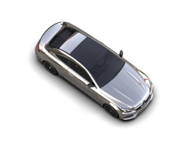 Beyaz zemin üzerinde izole edilmiş 3D resimleme spor araba