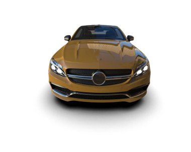 Beyaz zemin üzerinde izole edilmiş 3D resimleme spor araba