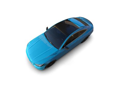 Beyaz zemin üzerinde izole edilmiş 3D resimleme spor araba