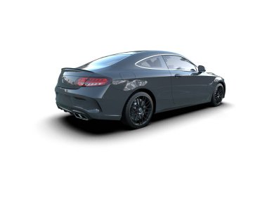 Beyaz zemin üzerinde izole edilmiş 3D resimleme spor araba