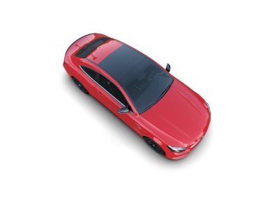 Beyaz zemin üzerinde izole edilmiş 3D resimleme spor araba